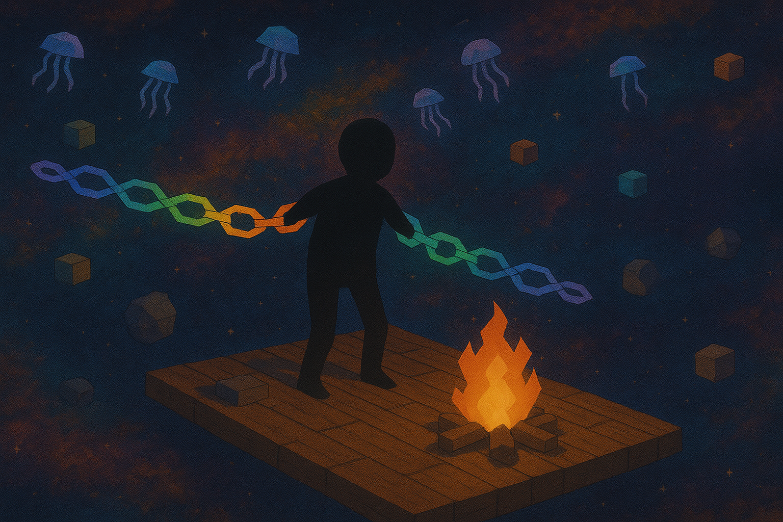 IN SPACE ON A RAFT